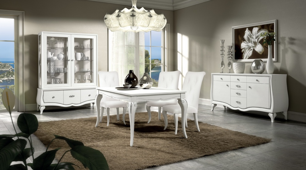 Arredamento soggiorno classico bianco: soggiorno completo classico ... Soggiorno bianco e legno